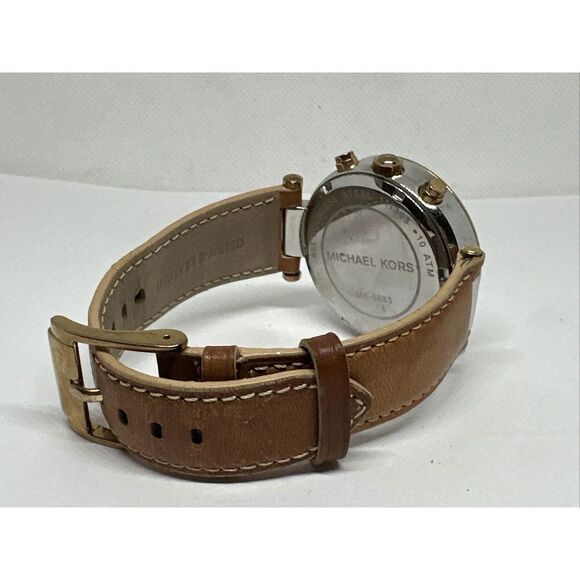 Michael Kors Parker MK5633 Women's Tan Leather Strap Analog Dial Watch NUL30 - Picture 11 of 11